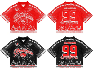 Custom American Football Jersey <b>Black</b> Red Graphic Sports Shirt Oversized Streetwear Team Jersey Custom Logo Number OEM Wholesale - Product Image 6