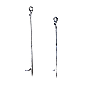 Palo de leña forjado a mano de hierro con acabado negro para chimenea, hogar, jardín y uso exterior - Product Image 1