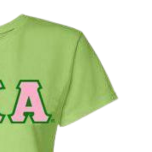 Camiseta con cuello en V con letras AKA, color verde Kelly, de algodón premium, manga corta, ropa de hermandad griega, camiseta AKA - Product Image 2
