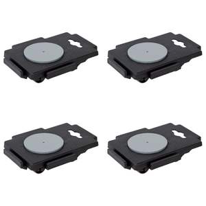 4pcs Black Polypropylene Moving <b>Dollies</b> with 8 <b>Wheels</b> 330.7 lb Capacity - Product Image 1