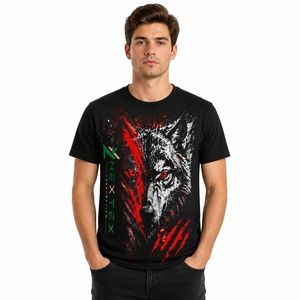 Maßgefertigtes Herren-T-Shirt mit Wolfskrallen-Print Übergroßes Sommer-Shirt Lässiger Hip-Hop Streetwear Atmungsaktiv 100% Baumwolle Gestricktes Grafik-T-Shirt - Product Image 2