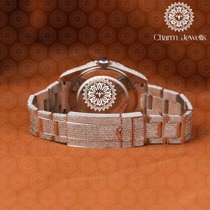 Reloj Charm Jewells de Lujo con Caja de Acero Inoxidable de 40 mm, Movimiento Mecánico Analógico, Resistente al Agua 10 Bar, con Incrustaciones de Diamantes para Hombre - Product Image 6