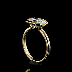 Bague de fiançailles et de mariage solitaire en or 10K 14K 18K ou argent 925 935, sertie clos, avec diamant de laboratoire ovale certifié IGI - Product Image 4