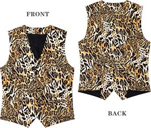 Ensemble gilet et nœud papillon imprimé animal pour homme – Léopard, Tigre, Zèbre, Vache, Girafe, Python – Idéal pour mariage, fête, bal de promo, costume - Product Image 3