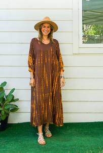 Vestido Maxi Holgado Moderno y Sencillo de Marca Privada OEM, Diseño Sólido, Elegante, Transpirable, Manga Larga, para Vacaciones, Exportador Indio - Product Image 4