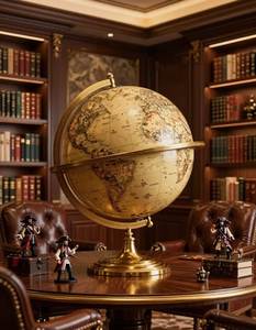 Globe terrestre vintage avec support en bronze |   Carte du monde classique pour la décoration intérieure, design de qualité supérieure, design luxueux - Product Image 6