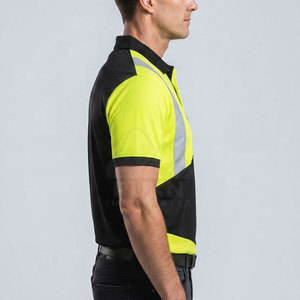 Performance Hi Visibility Polyester <b>Work</b> Wear Polo <b>Shirts</b> <b>for</b> <b>Men</b> Customizable Colors & Sizes Professional Outdoor Use - Product Image 4