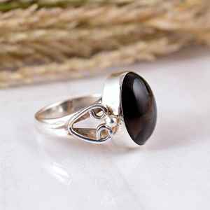 SHYAM JEWELRY 925 Sterling <b>Silver</b> Brown Smokey Quartz Oval Boho & Hippie Unisex Bezel Setting <b>Solitaire</b> <b>Ring</b> Classic Glamour - Product Image 2