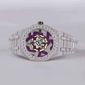 Luxury Diamond Inlaid Stainless Steel <b>Watch</b> Octagon <b>Case</b> Analog Quartz Movement 40mm Deployment Clasp Women's Timepiece - Product Image 1