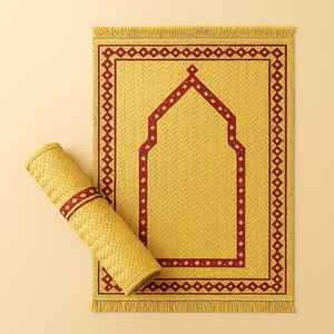 Alfombra de oración natural Sheetal Pati (Sajadah) |   Alfombra de Oración Hecha a Mano, Antibacteriana, Ecológica, con Base de Yute, Ligera, Ideal para Viajes y Uso Doméstico - Product Image 4