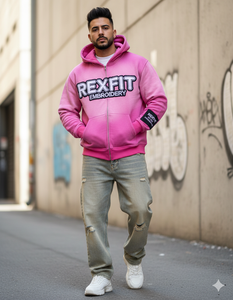 เสื้อฮู้ดปักลาย งานปักคุณภาพเยี่ยม ตัดเย็บประณีต สไตล์ดิสเทรส ไหล่ตก ซิปหน้า สินค้าขายดี MOQ ต่ำ สีซีดแบบซันเฟด - Product Image 1