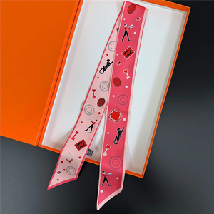 ผ้าพันคอไหมพิมพ์ลายแคชเมียร์แบบใหม่ ผ้าคาดผมริบบิ้น ผ้าพันคอผ้าทวิล ผ้าคาดผมยาว สร้อยคอ ผ้าพันคอเส้นเล็ก ของตกแต่งกระเป๋า - Product Image 6