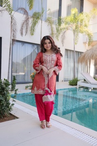 Indian Traditional Stunning Comfortable Fit in Viscose Sequence and Coding Zari Embroidery Work Suit for Festival for Women Wear - Product Image 2