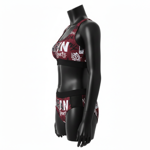 Conjunto de Bikini Premium para Mujer en Nailon y Spandex GSM, Suave, Elástico, de Secado Rápido, Negro y Rosa, con Logotipo Personalizado - Product Image 3