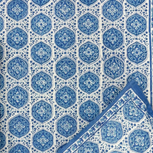 Jaipur Hand Block Printed Plant Floral <b>King</b> <b>Size</b> Flat Bed Set 100% Cotton All Season Eco-Friendly Durable Breathable Home Hotel - Product Image 3