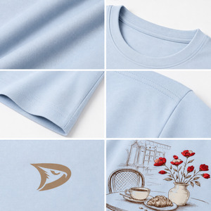 Women's 240 GSM Heavyweight T-Shirt Garment Dyed Vintage Washed Silk/Cotton Crew Neck Loose Fit Plus Size Quick Dry Custom - Product Image 6