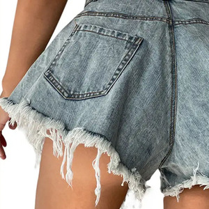 Shorts en jean pour femmes, style tendance 2026, design décontracté, vente en gros directe usine, prix abordable, quantité OEM, logo personnalisé - Product Image 6