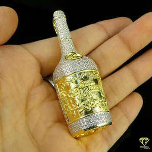 สร้อยจี้ขวดเงินแท้925ประดับเพชรสวิส VVS Moissanite เครื่องประดับแนวฮิปฮอปแนวแร็ปเปอร์ - Product Image 1