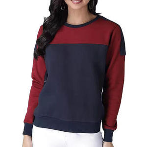 เสื้อสเวตเชิ้ตคอกลมสีบล็อกสำหรับผู้หญิง แขนยาว ผ้าฝ้ายถัก สวมใส่สบายๆ ในฤดูใบไม้ร่วง - Product Image 4