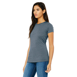 Camiseta de Manga Corta para Mujer, Cuello Redondo, Algodón Gris, Corte Regular, Color Sólido, Tejido Jersey Informal, Transpirable, para Todas las Temporadas - Product Image 3