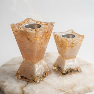 Modern Luxury Gold Foil Resin Incense Burner Geometric Arabic Mubkhar Wholesale Custom Logo <b>Oud</b> <b>Bakhoor</b> Censer Holder For Sale - Product Image 1