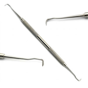 Curettes parodontales et détartreurs en acier inoxydable CE professionnels pour l'hygiène dentaire – Détartreur en forme de faucille pour dents antérieures - Product Image 1