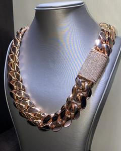 Cadena Cubana para Hombre de Oro Blanco de 14K y Plata de Ley 925, Colgante de Moissanita VVS1 Hecho a Mano, Alto Brillo, Lujo, Estilo Hip Hop para Fiesta - Product Image 4