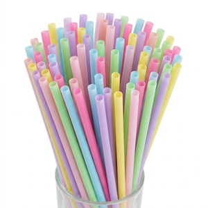 Pajitas desechables de plástico PP de colores, envueltas individualmente, hechas en Taiwán, para cócteles y jugos, pajitas de plástico de tamaño personalizado. - Product Image 1