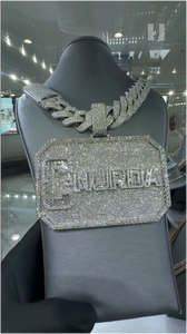 Collar de eslabones cubanos de plata de ley chapado en oro con moissanita, joyería fina, venta caliente de fábrica CONCEPTION, colgantes personalizados de hip hop con efecto hielo - Product Image 4