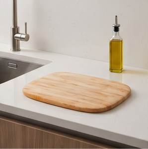 Planche à découper carrée élégante en bambou avec coins arrondis, planche à découper naturelle pour la cuisine - Product Image 4