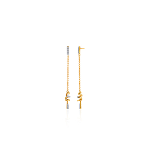 Boucles d'oreilles pendantes de luxe en or jaune 18 carats plaqué or, avec breloque spirale brillante de laboratoire, bijoux de mode pour femmes, design de créateur - Product Image 4