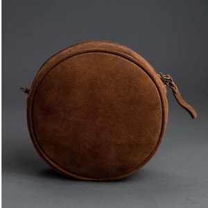 Nuevo monedero de cantimplora de cuero de ante marrón, bolso de punto de bota de cuero genuino, bolso cruzado redondo de cuero de vaca de alta calidad - Product Image 3