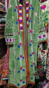 Chaqueta Larga de Algodón Bordada a Mano con Cuello Mandarín, Estampado Floral, Manga Larga, para Primavera, MULTICOLOR - Product Image 3