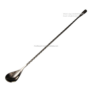 Cuchara agitadora de cóctel, cucharas agitadoras de barman, barra de mezcla, cuchara larga de acero inoxidable, de 12 pulgadas agitadores de Martini, 4 Uds. - Product Image 3