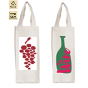 220 GSM Cotton Wine <b>Bottle</b> Gift <b>Bag</b> Wine Gift Packaging 15x35x7.5 cm Custom Logo Wholesale OEM Private Label Model SS201B - Product Image 1