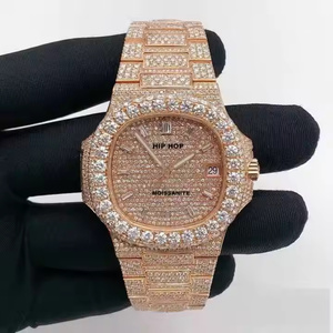 Reloj de Pulsera de Cuarzo de Lujo con Diamantes Moissanite para Hombre, Estilo Hip Hop y Moda Premium - Product Image 1