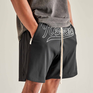 Shorts Bermuda Brodés pour Hommes, Noir, avec Cordon de Serrage, Poches Zippées, Style Casual - Product Image 5