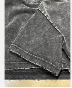 Camiseta Corta de Algodón con Cuello Redondo para Verano, Estilo Urbano, Lavado Ácido, Retro, Oversize, a la Moda para Mujer - Product Image 3