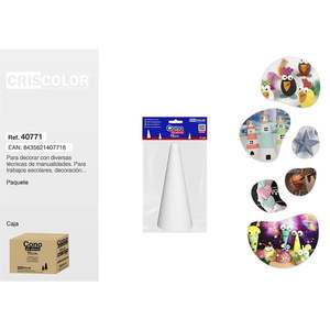 Espuma Poliestireno CONO Porex de 15 cm, Duradera y Versátil, para Proyectos Creativos - Product Image 1