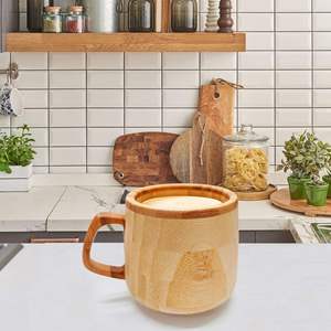 Natural <b>Bamboo</b> <b>Cup</b> with Handle Handmade Eco-Friendly Asian Zen Design 170ml Mug for Tea/<b>Coffee</b> Use in Home Restaurant Kitchen - Product Image 4