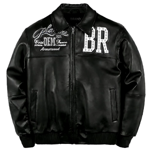 High Street Lambskin Leather Made <b>Jacket</b> Custom <b>Rhinestone</b> Applique Embroidery Trendy Men Streetwear Front Fashion Outwear - Product Image 1