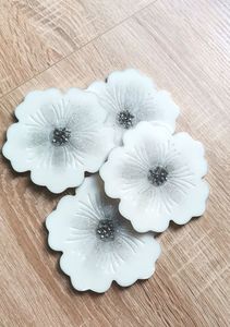 Sous-verres en résine artistique haut de gamme, ensemble de tapis et de dessous-de-plat hexagonaux avec fleurs pressées, napperons de table modernes, sous-verres réutilisables au design minimaliste - Product Image 4