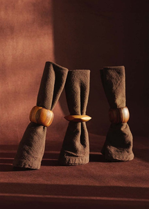 Anneaux de serviette en bois faits à la main en Inde, porte-serviettes décoratifs pour la cuisine et les occasions festives - Product Image 2