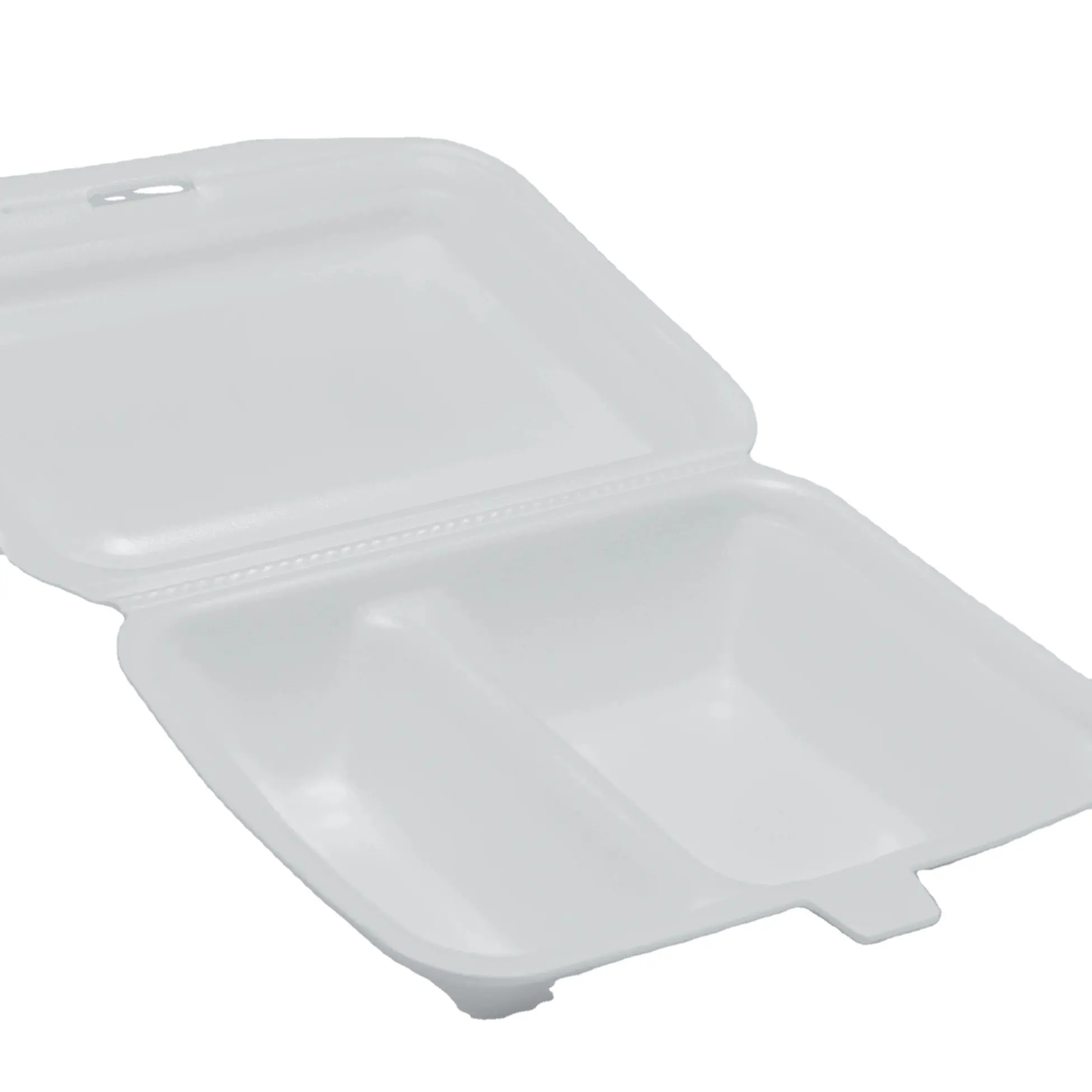 Ready to ship PS foam food container with lid lunch box/ fast food/ hamburger Disposable new product ideas 2024