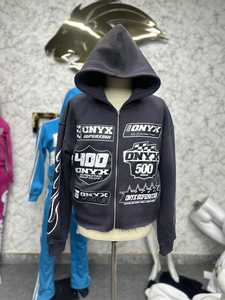 เสื้อฮู้ดซิปผู้ชาย ผ้าฟลีซคอตตอน สไตล์ลำลอง สตรีทแวร์ พิมพ์ลายกราฟิก ทรงปกติ สำหรับฤดูใบไม้ร่วง - Product Image 1