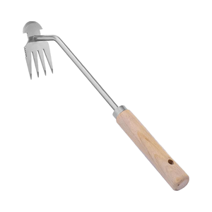 Dual-Head DIY <b>Garden</b> <b>Tool</b> <b>Set</b> OEM Stainless Steel Root Weeder and Wooden Handle for Outdoor Gardening By Dentavex Corporation - Product Image 3