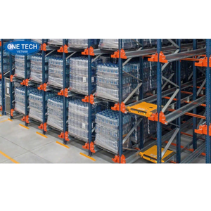 Radio Shuttle <b>Racking</b> <b>System</b> / Pallet Shuttle <b>Racking</b> Customization Screw Assembly Steel Electrostatic Powder Coating - Product Image 1