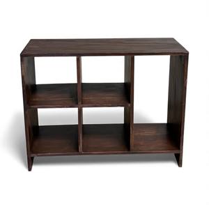 Modern <b>Solid</b> <b>Wood</b> Pierre Jeanneret Style 5 Compartment Storage <b>Bookcase</b> File Rack Walnut Finish Display Shelf Dining Home Office - Product Image 1