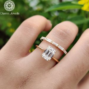 Charm Jewells <b>Cushion</b> Cut Moissanite IGI Certified Engagement Ring 18K Gold Filled Prong Setting Women's Classic Wedding Band 3g - Product Image 1