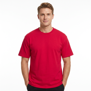 T-shirt à manches courtes pour homme, col rond, coupe classique, couleur unie, jersey de coton, style décontracté - Product Image 4